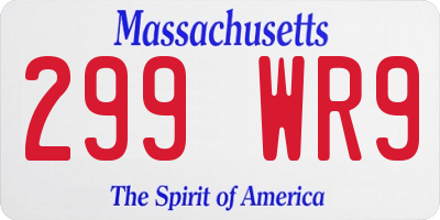 MA license plate 299WR9