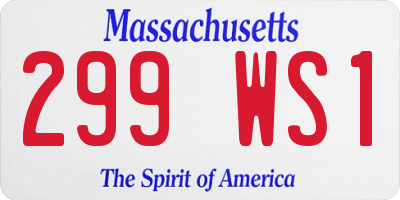 MA license plate 299WS1