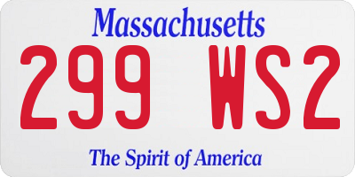 MA license plate 299WS2