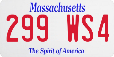 MA license plate 299WS4