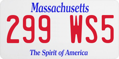 MA license plate 299WS5