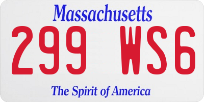 MA license plate 299WS6