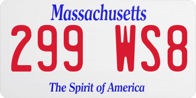 MA license plate 299WS8