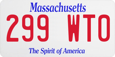 MA license plate 299WT0