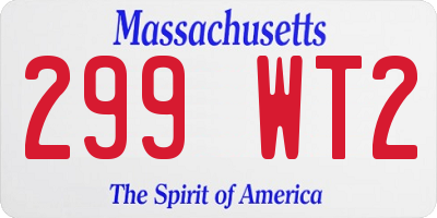MA license plate 299WT2