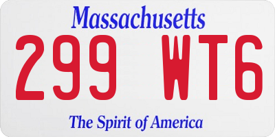 MA license plate 299WT6