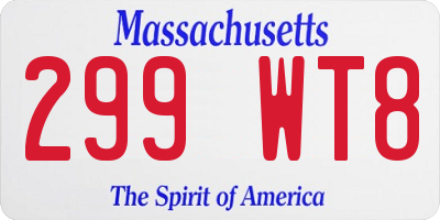 MA license plate 299WT8