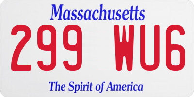 MA license plate 299WU6