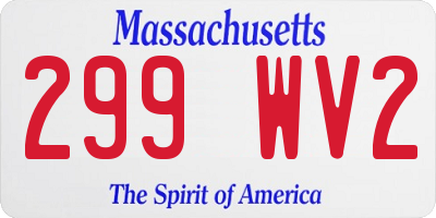 MA license plate 299WV2