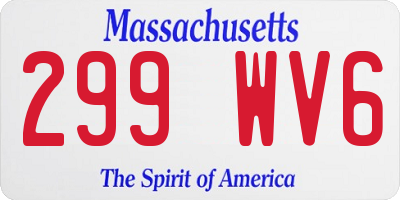 MA license plate 299WV6
