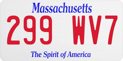 MA license plate 299WV7
