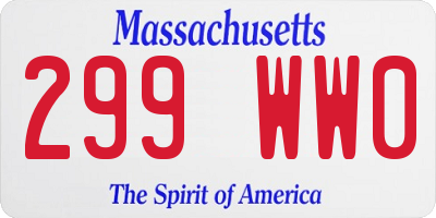 MA license plate 299WW0