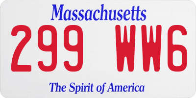MA license plate 299WW6