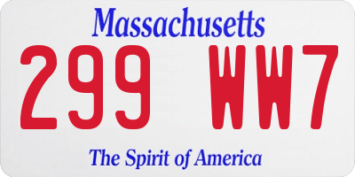 MA license plate 299WW7