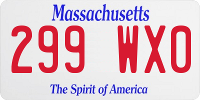 MA license plate 299WX0