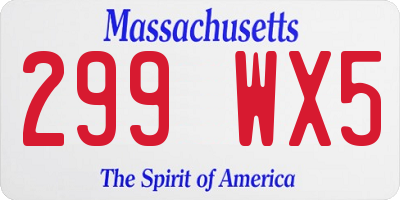 MA license plate 299WX5