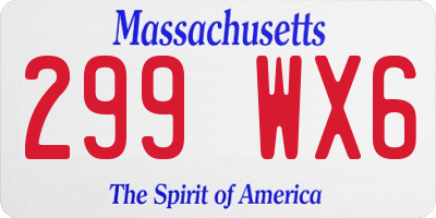 MA license plate 299WX6