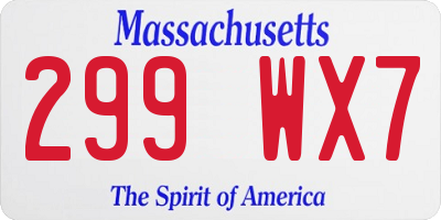 MA license plate 299WX7