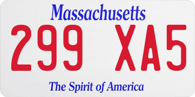 MA license plate 299XA5