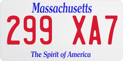 MA license plate 299XA7