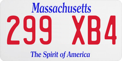 MA license plate 299XB4