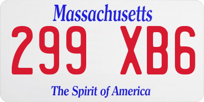 MA license plate 299XB6