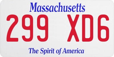 MA license plate 299XD6