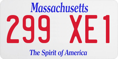 MA license plate 299XE1