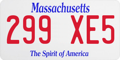 MA license plate 299XE5