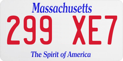 MA license plate 299XE7