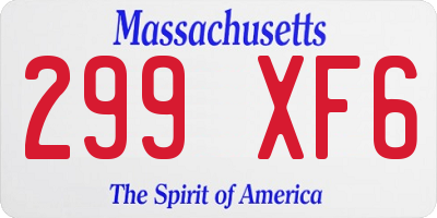 MA license plate 299XF6