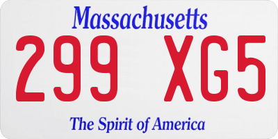 MA license plate 299XG5