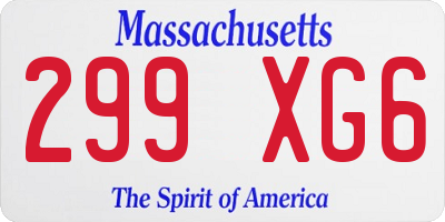 MA license plate 299XG6