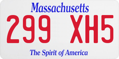 MA license plate 299XH5