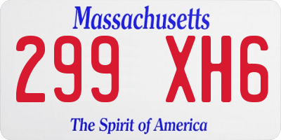 MA license plate 299XH6