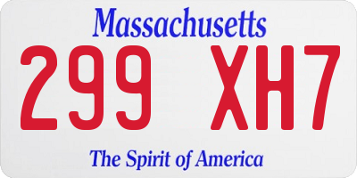 MA license plate 299XH7