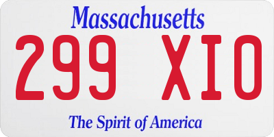 MA license plate 299XI0