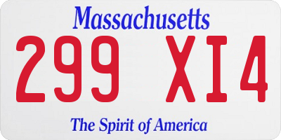 MA license plate 299XI4