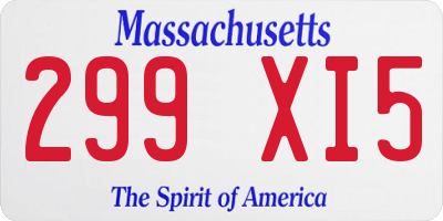 MA license plate 299XI5