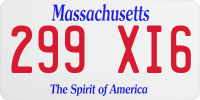 MA license plate 299XI6