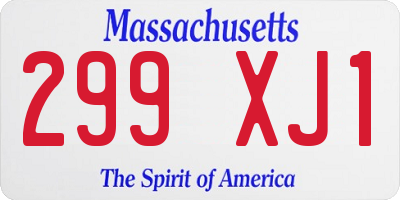MA license plate 299XJ1