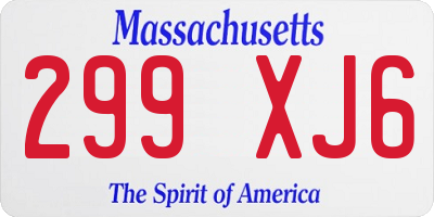 MA license plate 299XJ6