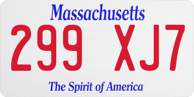 MA license plate 299XJ7