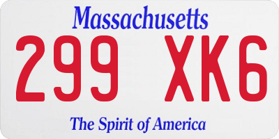 MA license plate 299XK6