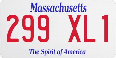 MA license plate 299XL1