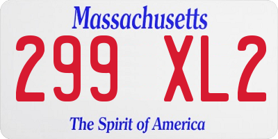MA license plate 299XL2