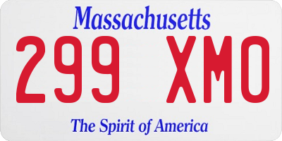 MA license plate 299XM0