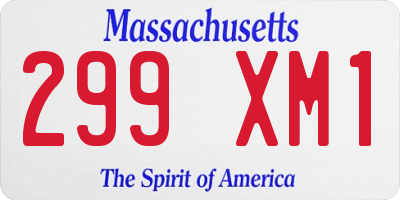MA license plate 299XM1