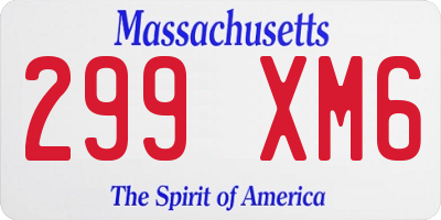 MA license plate 299XM6