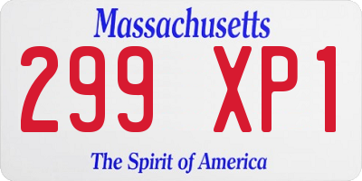 MA license plate 299XP1